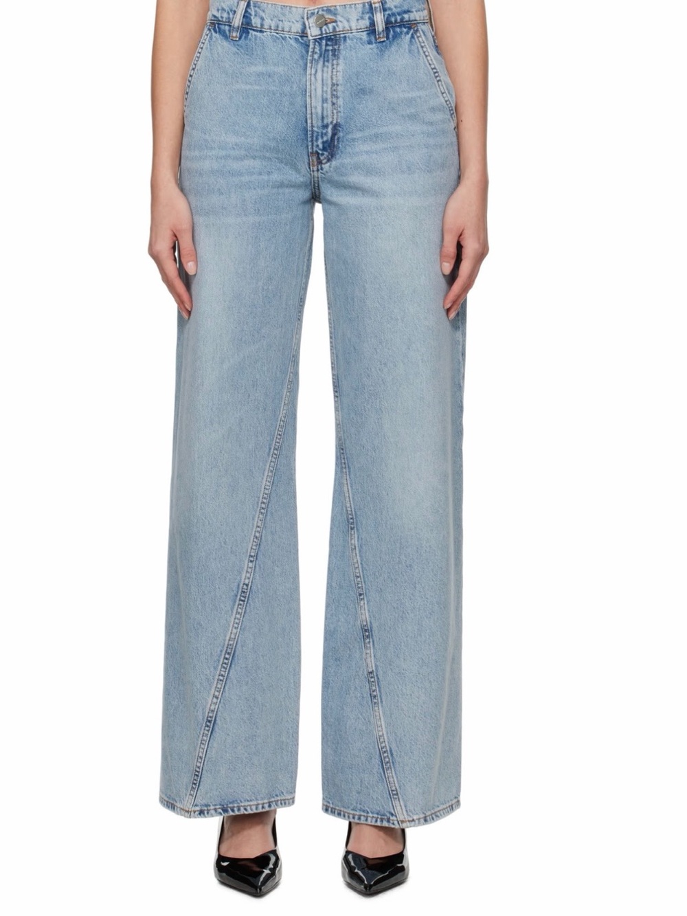 Anine Bing Light Blue Wide Leg Jeans